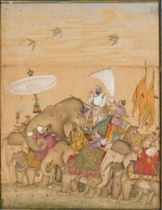 "Ashmolean Museum, Oxford, lent by Howard Hodgkin Sultan Ibrahim ‘Adil Shah II in Procession; painting by the school of ‘Ali Riza, Bijapur, early seventeenth century" 