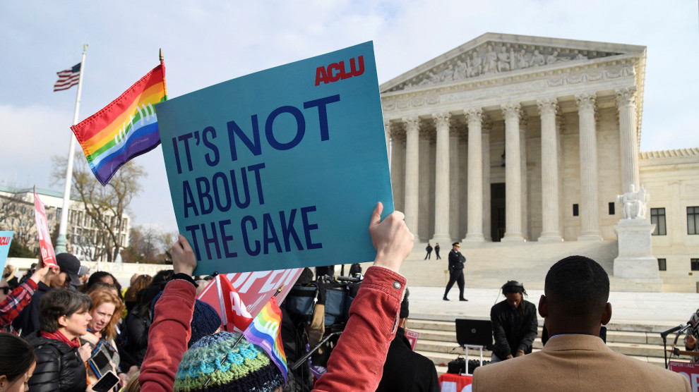 Protestors Hold Rallies Outside Supreme Court Over Cakeshop Civil Rights Case- DC